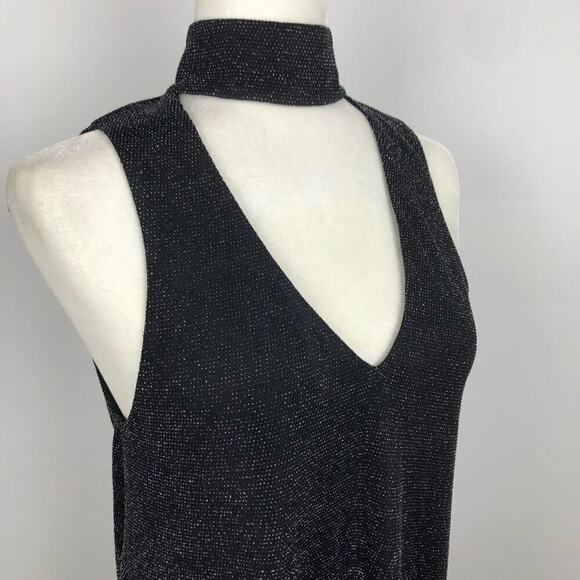 NWT Show Me Your MuMu Friday Black Choker Cut out Dress XS Metallic Black - Picture 4 of 16